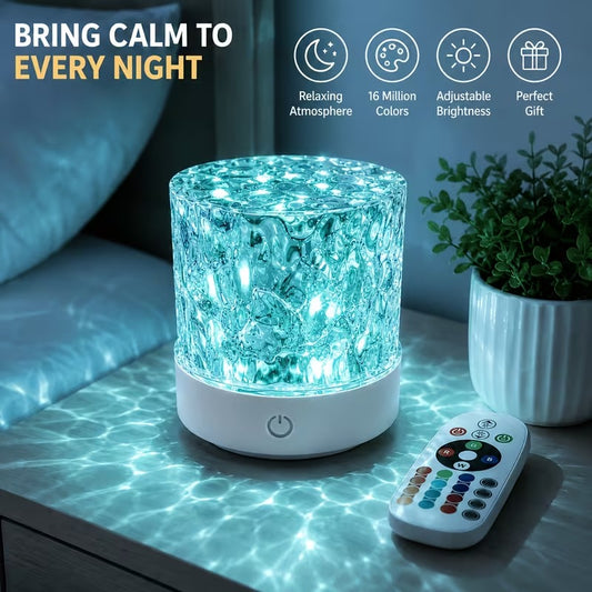 16-Color Dimmable LED Night Light with Remote Control.