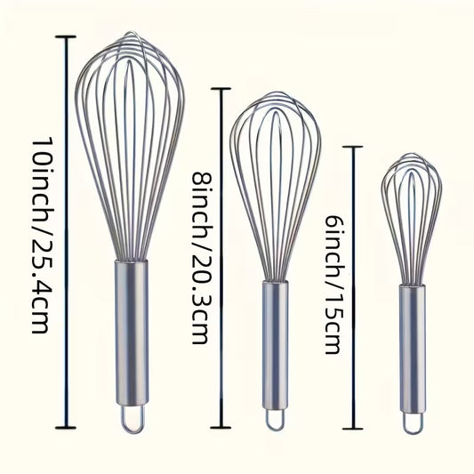 3-Piece Stainless Steel Whisk Set