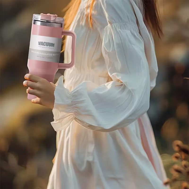 40oz Double-Walled Stainless Steel Tumbler | Pink
