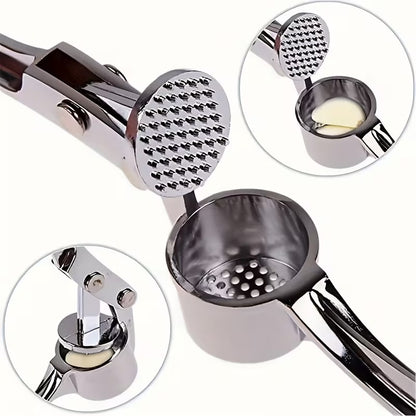 1 Pc Durable Multifunctional Metal Garlic Press Garlic Crusher & Mincer