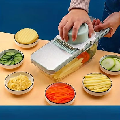 7 Pcs Stainless Steel Multifunctional Vegetable Slicer & Grater Set