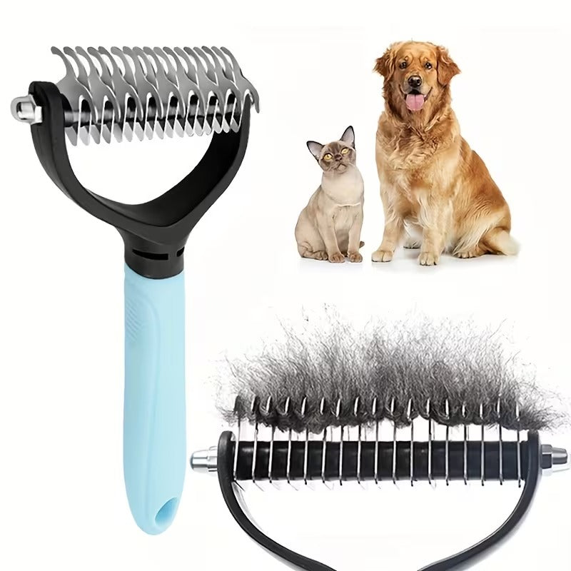 2-Pack Stainless Steel Pet Dematting Comb Set