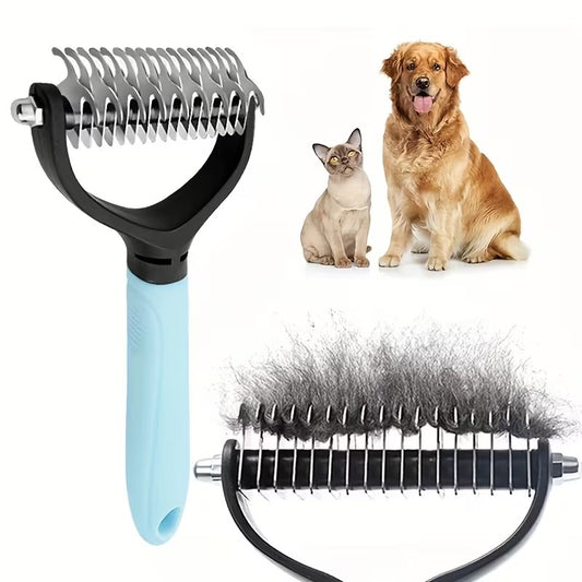 2-Pack Stainless Steel Pet Dematting Comb Set