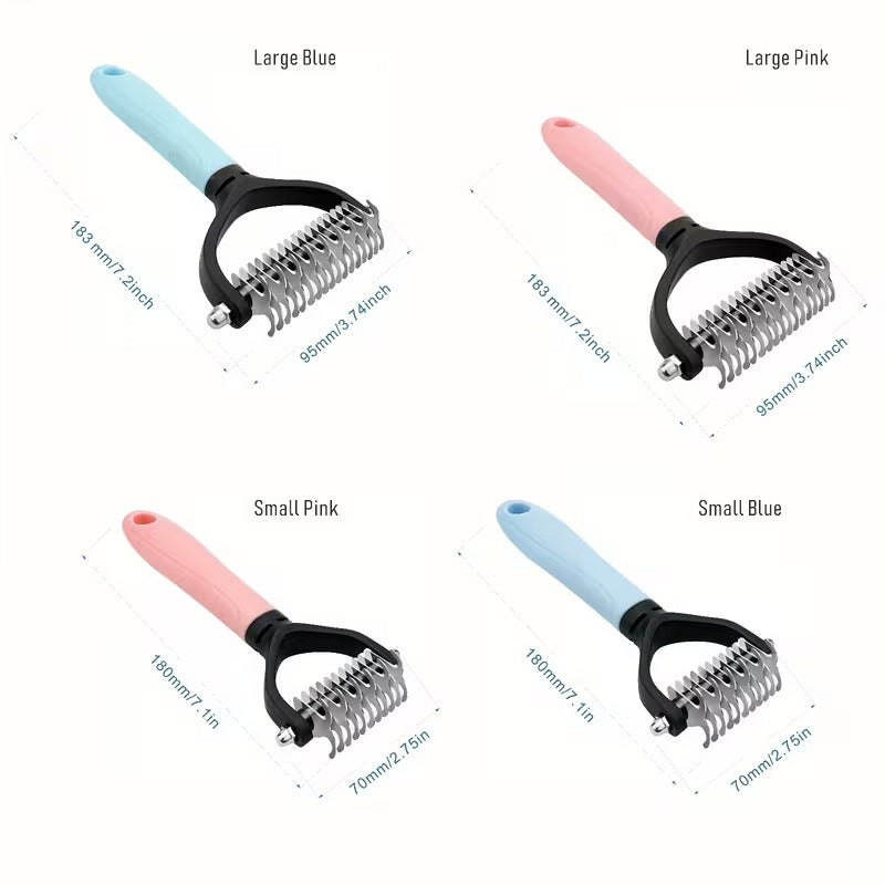 2-Pack Stainless Steel Pet Dematting Comb Set