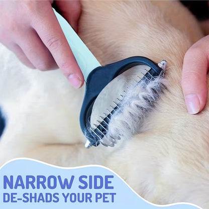 2-Pack Stainless Steel Pet Dematting Comb Set