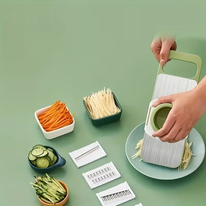 7 Pcs Stainless Steel Multifunctional Vegetable Slicer & Grater Set