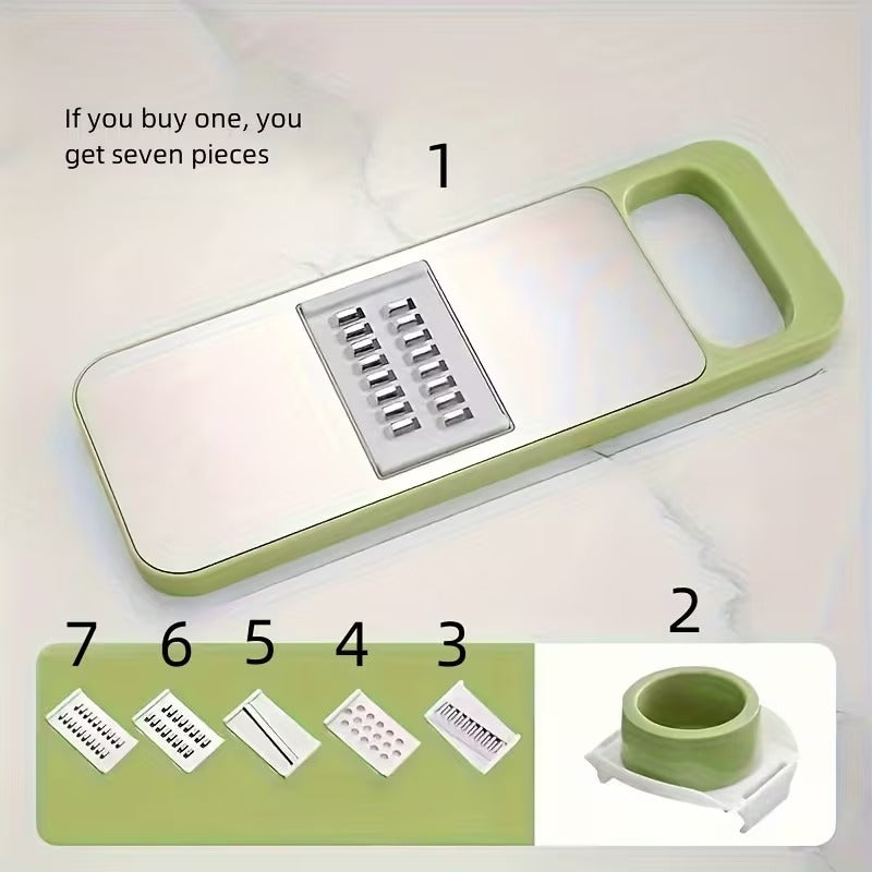 7 Pcs Stainless Steel Multifunctional Vegetable Slicer & Grater Set