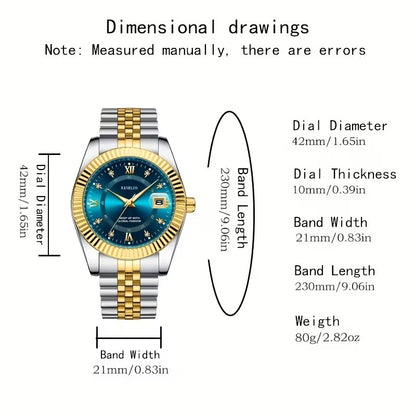 Stainless Steel Luminous Date Watch