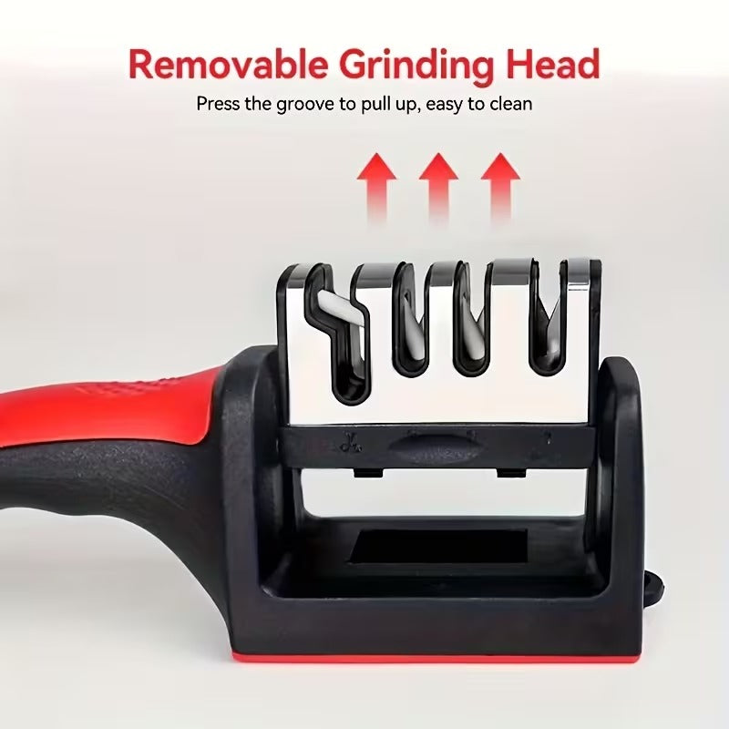 1 PC Professional 4-Stage Steel & Ceramic Knife Sharpener