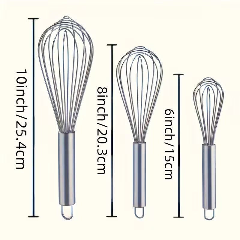 3-Piece Stainless Steel Whisk Set