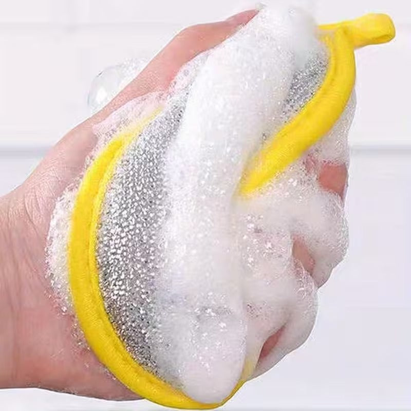 12 Pcs Double-Sided Magic Dishwashing Sponge Brush