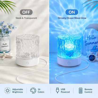 16-Color Dimmable LED Night Light with Remote Control.