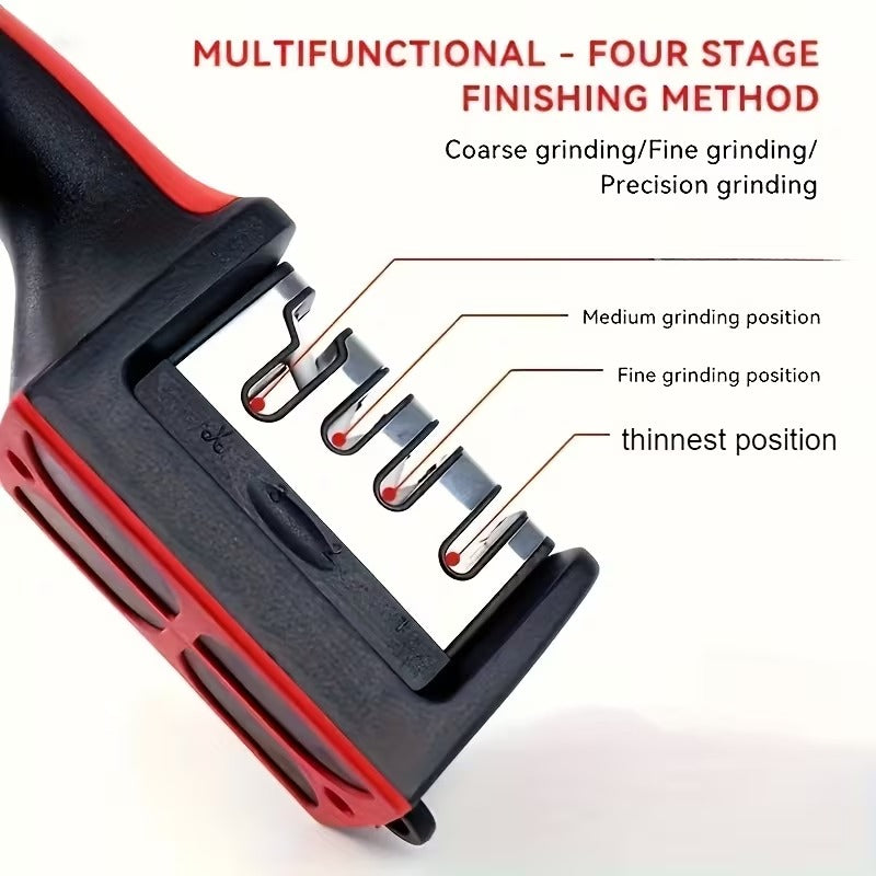 1 PC Professional 4-Stage Steel & Ceramic Knife Sharpener