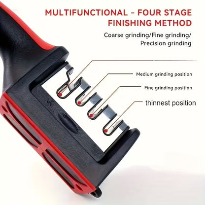 1 PC Professional 4-Stage Steel & Ceramic Knife Sharpener