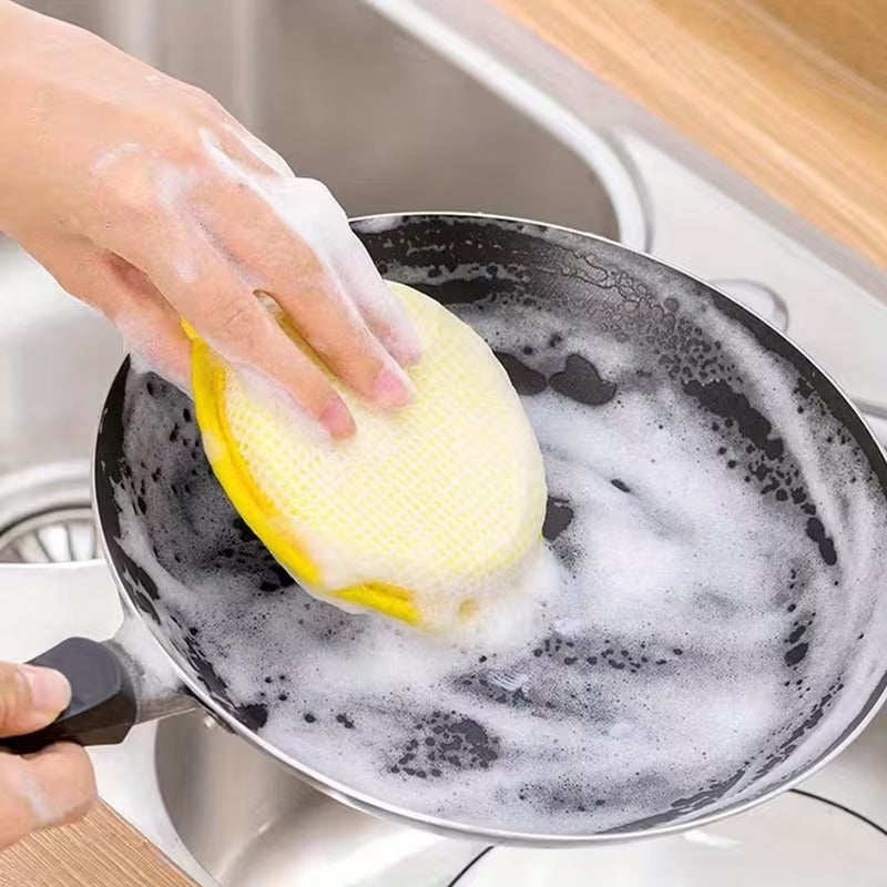 12 Pcs Double-Sided Magic Dishwashing Sponge Brush