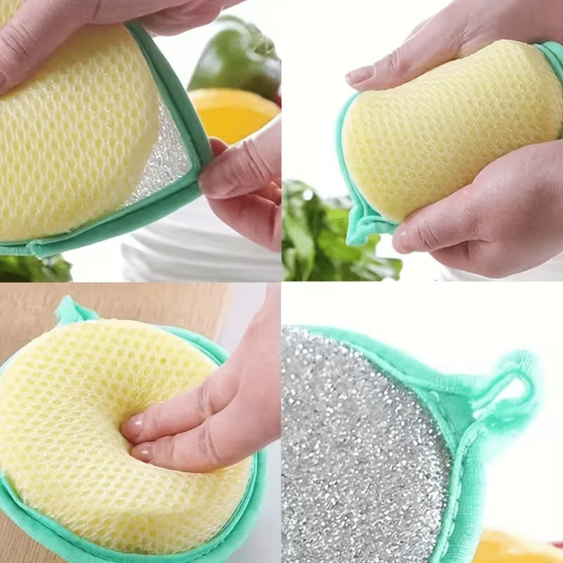 12 Pcs Double-Sided Magic Dishwashing Sponge Brush