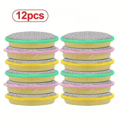 12 Pcs Double-Sided Magic Dishwashing Sponge Brush