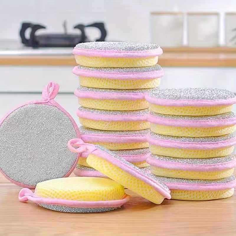 12 Pcs Double-Sided Magic Dishwashing Sponge Brush