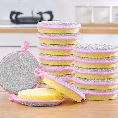 12 Pcs Double-Sided Magic Dishwashing Sponge Brush