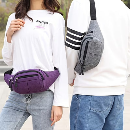 Unisex Nylon Waist Bag Adjustable Strap