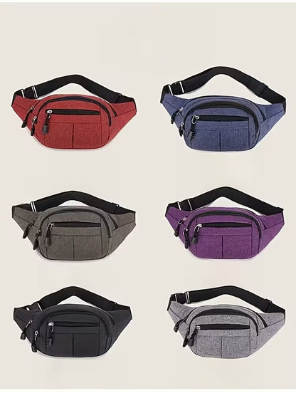 Unisex Nylon Waist Bag Adjustable Strap