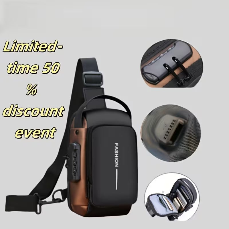 Anti-Theft Motorcycle Backpack with Lock | Convertible Crossbody Travel Bag
