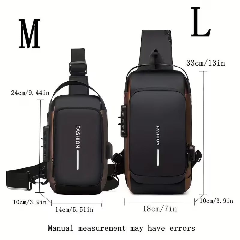Anti-Theft Motorcycle Backpack with Lock | Convertible Crossbody Travel Bag