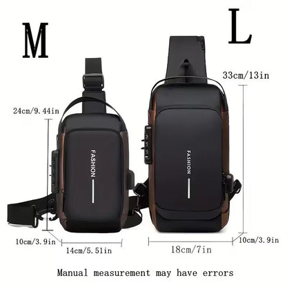Anti-Theft Motorcycle Backpack with Lock | Convertible Crossbody Travel Bag