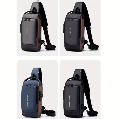 Anti-Theft Motorcycle Backpack with Lock | Convertible Crossbody Travel Bag