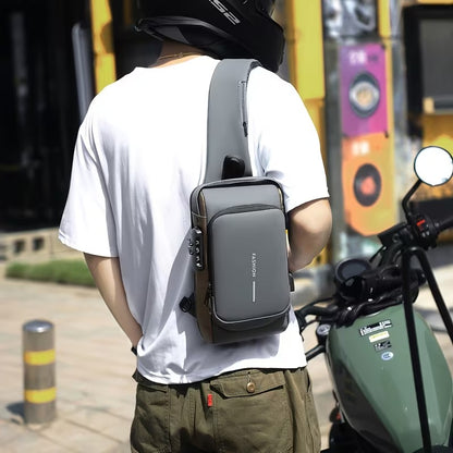 Anti-Theft Motorcycle Backpack with Lock | Convertible Crossbody Travel Bag
