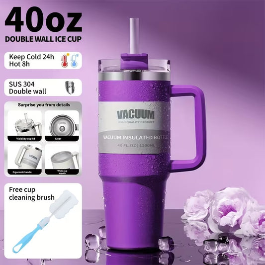 40oz Double-Walled Stainless Steel Tumbler | Purple