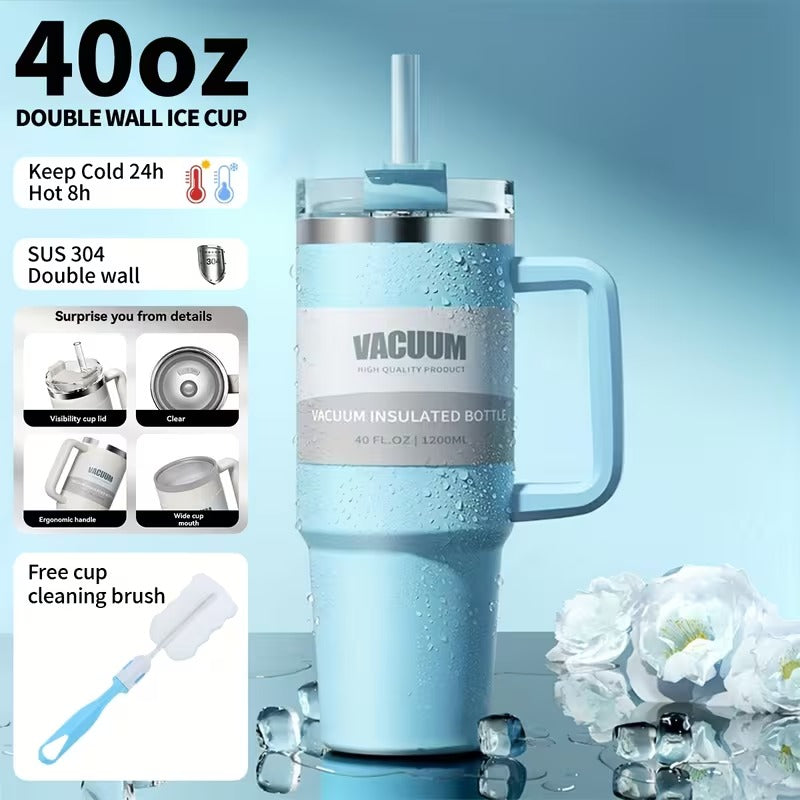 40oz Double-Walled Stainless Steel Tumbler | Sky Blue