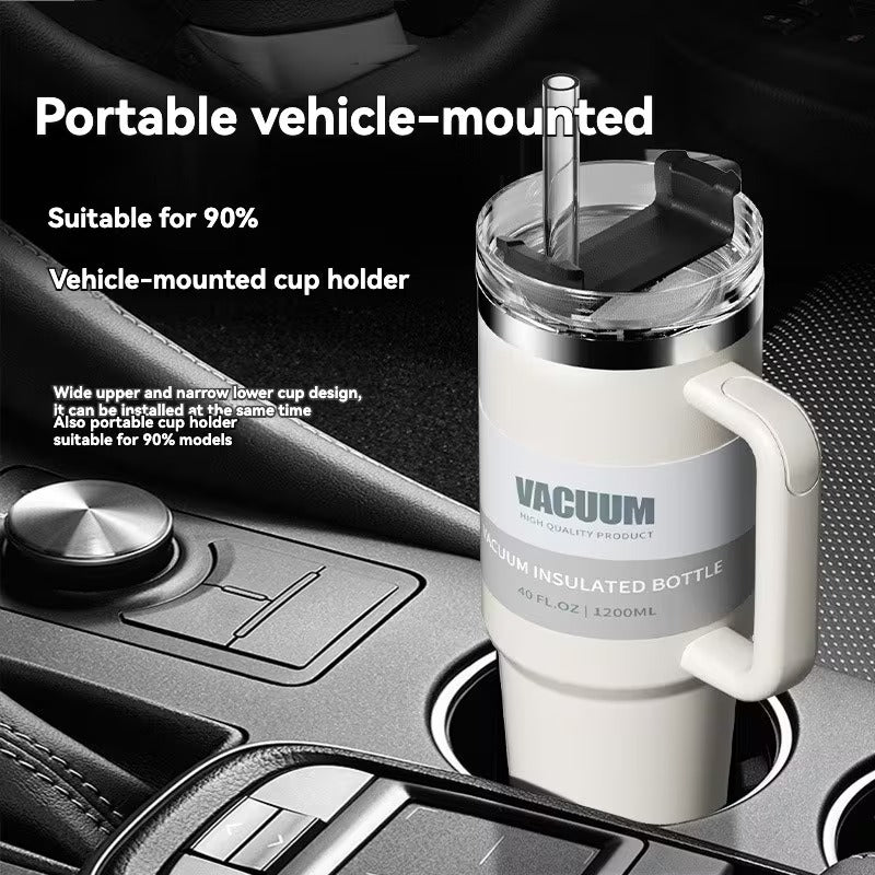 40oz Double-Walled Stainless Steel Tumbler | White