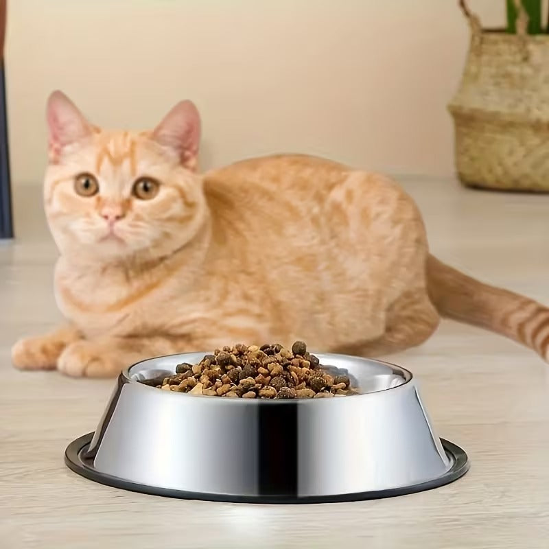 2 Pcs Stainless Steel Non-Slip Dog Feeding Bowl