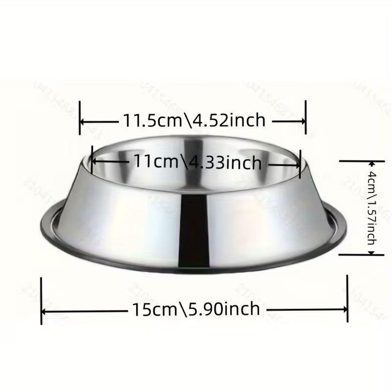 2 Pcs Stainless Steel Non-Slip Dog Feeding Bowl