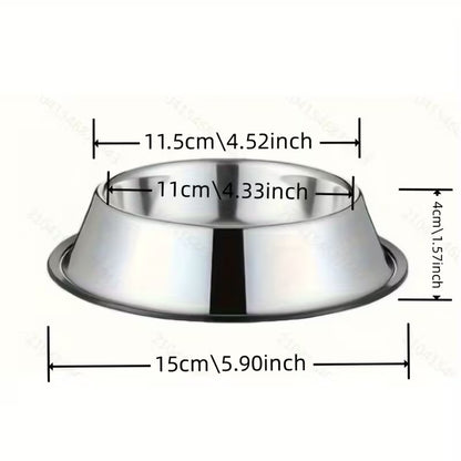 2 Pcs Stainless Steel Non-Slip Dog Feeding Bowl