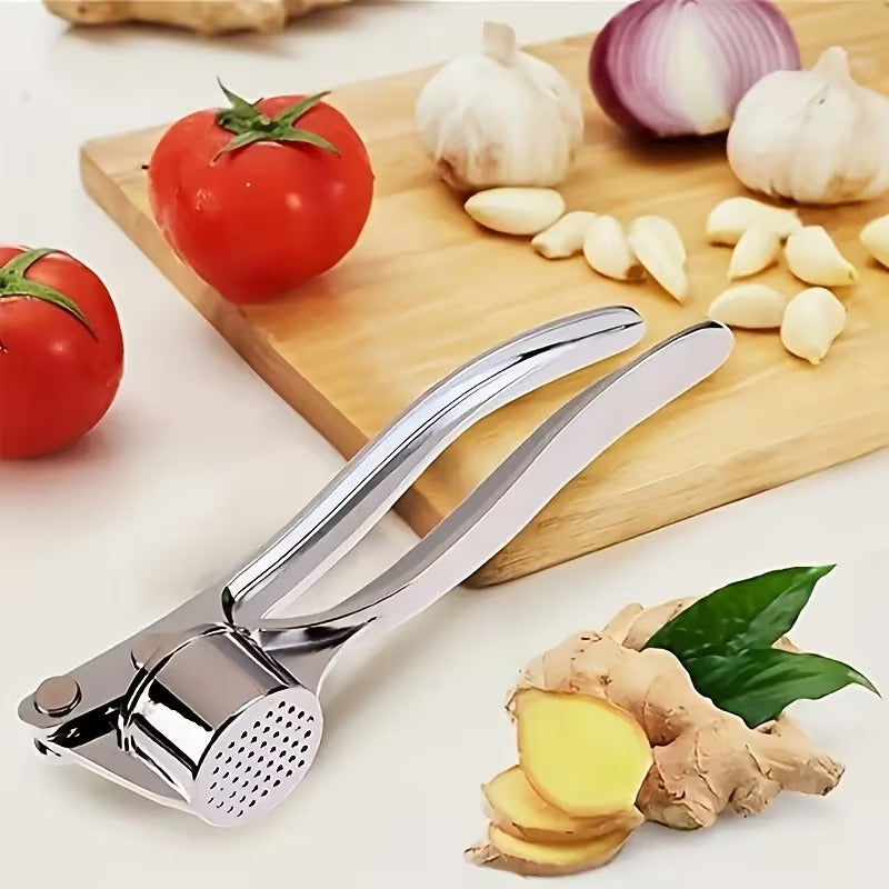 1 Pc Durable Multifunctional Metal Garlic Press Garlic Crusher & Mincer