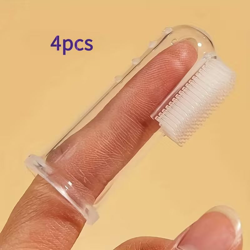4 Pcs Finger Toothbrushes for Effective Teeth Cleaning for Pets